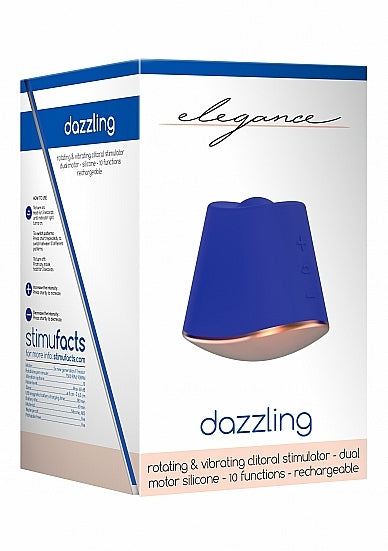 Elegance Rotating and Vibrating Clitoral Stimulator Dazzling Blue